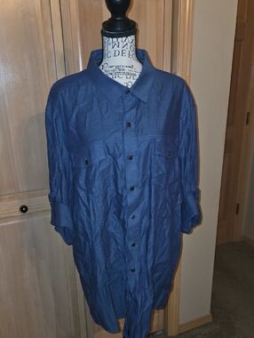 Rock & Republic Navy Blue Lightweight Button-Up Shirt